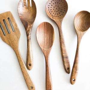 Natural Acacia Wood Kitchen Utensil Set - 2025 New Products