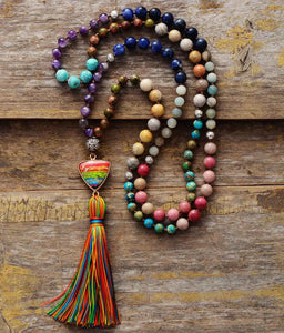 7 Chakra Triangle Charm Tassel Necklace - 2025 New Products