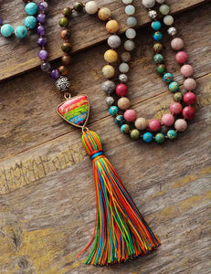 7 Chakra Triangle Charm Tassel Necklace - 2025 New Products