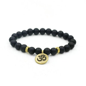 Yoga Bracelets Black Beaded with Spiritual Charms - 2025 New Products