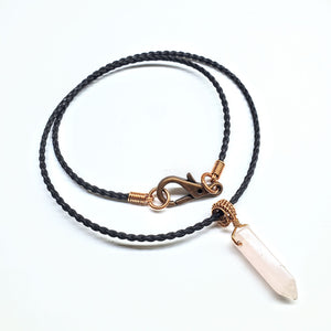 Vegan Friendly Wire Wrapped Pointed Crystal Necklace - 2025 New Products