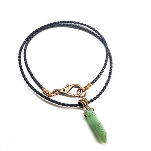 Vegan Friendly Wire Wrapped Pointed Crystal Necklace - 2025 New Products