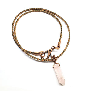 Vegan Friendly Wire Wrapped Pointed Crystal Necklace - 2025 New Products