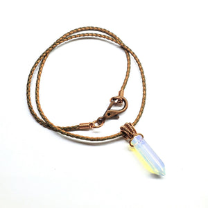 Vegan Friendly Wire Wrapped Pointed Crystal Necklace - 2025 New Products