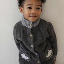 Load image into Gallery viewer, Toddler Merino Wool Cardigan-Grey Whale
