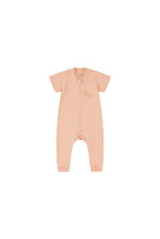 Load image into Gallery viewer, Organic Short-Sleeve Baby Zip-Up Sleeper-Peach
