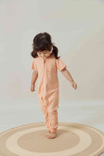 Load image into Gallery viewer, Organic Short-Sleeve Baby Zip-Up Sleeper-Peach
