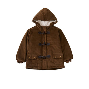 Organic Corduroy Quilted Coat-Brown