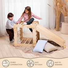 Load image into Gallery viewer, 2in1 Montessori Climbing Set: Snake Ladder + Slide Board/Climbing Ramp – Beige
