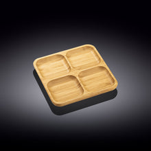 Load image into Gallery viewer, Bamboo Square Divided Dish / Bento box 8.5&quot; inch X 8.5&quot; inch
