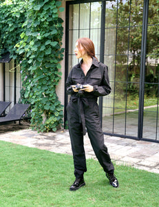 AMELIA Recycled Travel Jumpsuit, in Black Apparel
