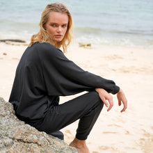 Load image into Gallery viewer, Haley Bamboo Fleece Sweaters, in Black Apparel
