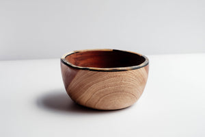 Wooden Bowl with Horn Rim