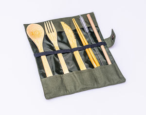 Portable Bamboo STRW Cutlery Set